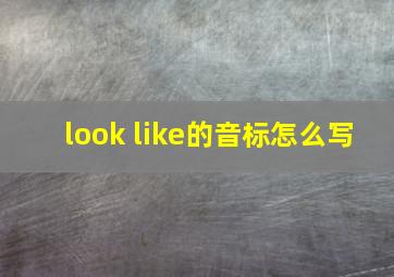 look like的音标怎么写